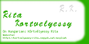 rita kortvelyessy business card