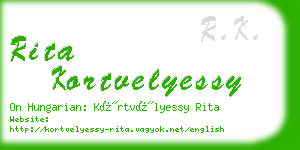 rita kortvelyessy business card